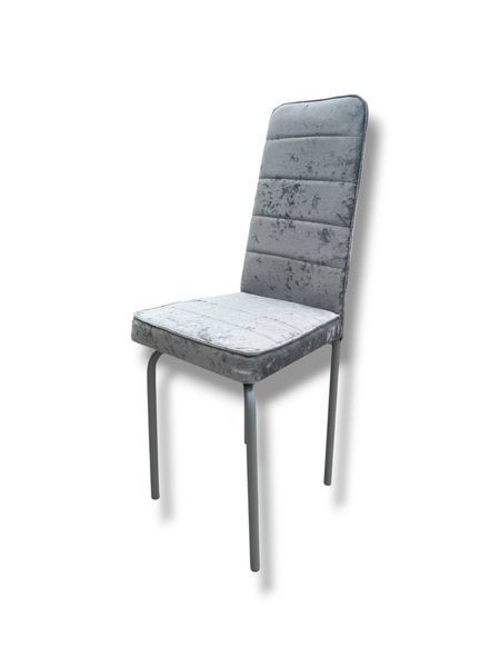 Эргономичный кухонный стул Comforta в износостойкой светло-серой велюровой ткани с благородным мраморным эффектом и горизонтальной прошивкой.  00009 фото
